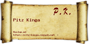 Pitz Kinga névjegykártya